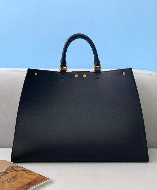 Fendi Peekaboo X Tote Leather Bag 8BH374 Black